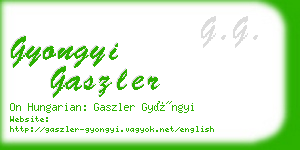 gyongyi gaszler business card